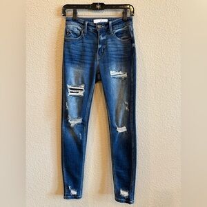 KanCan Dark Blue Distressed Skinny Jeans